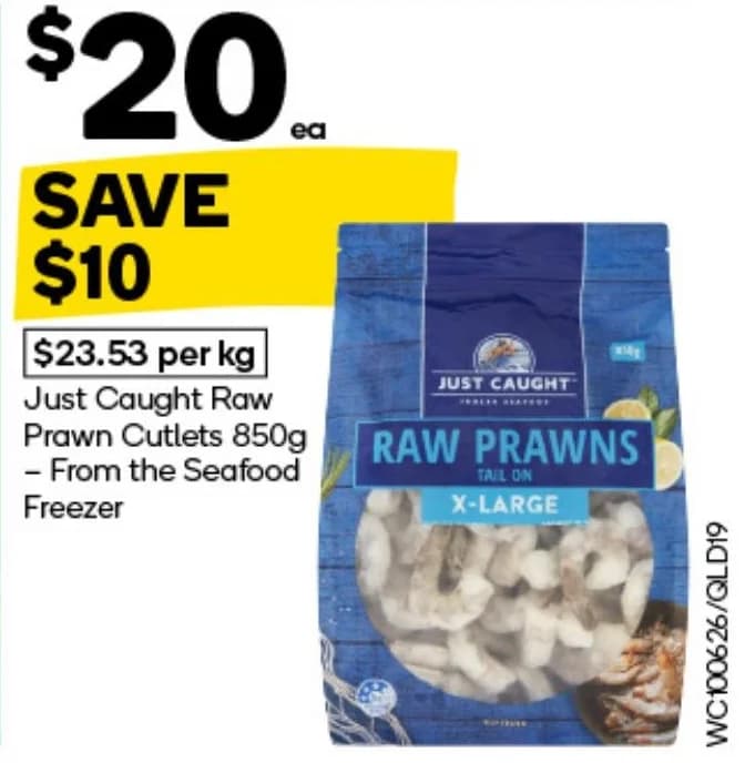 Just Caught Raw Prawn Cutlets 850g