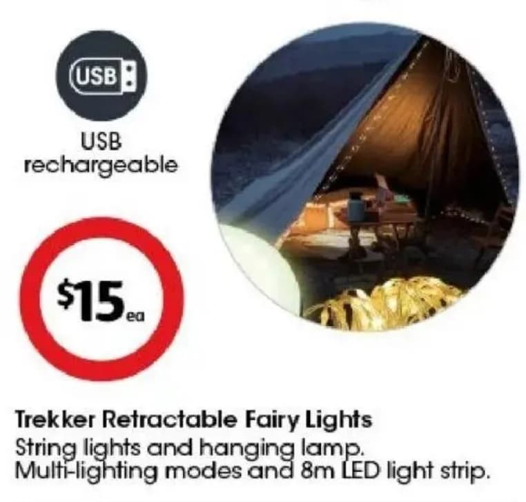 Trekker Retractable Fairy Lights