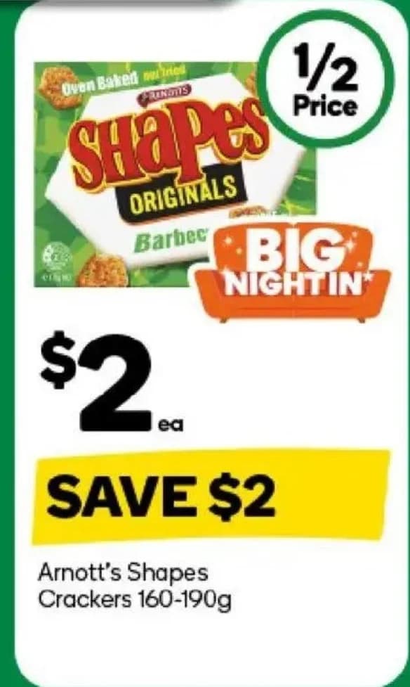 Arnott's Shapes Crackers