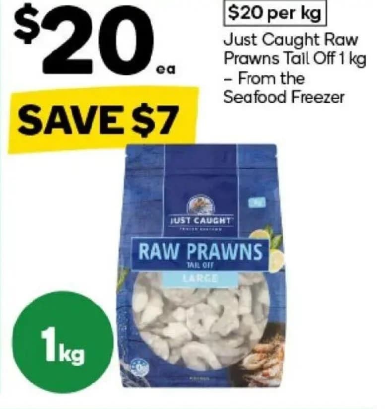 Just Caught Raw Prawns Tail Off 1 kg