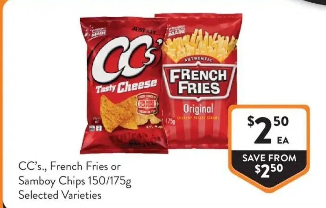 CC's., French Fries or Samboy Chips