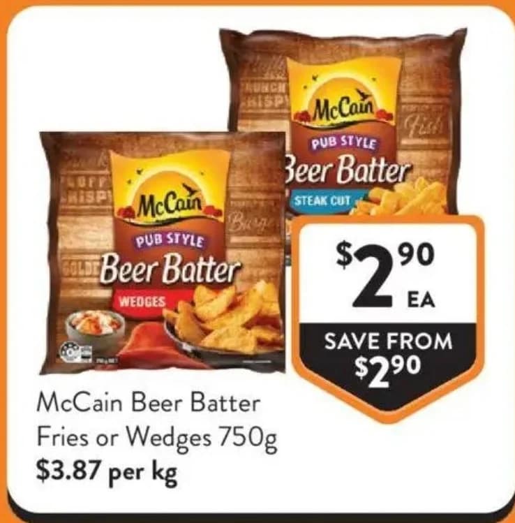 McCain Beer Batter Fries or Wedges